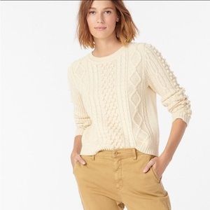 J.Crew Button-back cable-knit crewneck sweater NWOT size S